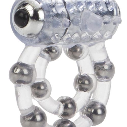 10 Bead Maximus Ring Vibrating Cock Ring - Clear