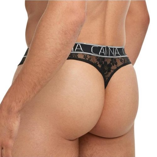 Banana Cabana Lace Nights Thong - Black - Medium/Small