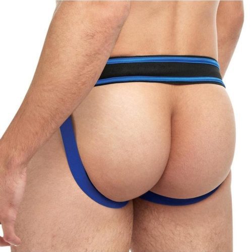 Goal Line Lace-Up Jockstrap - Blue - Medium/Small