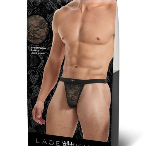 Lace King Lace G-String - Black - Large/Medium