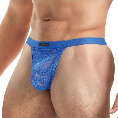 Lace King Lace G-String - Blue - Medium/Small