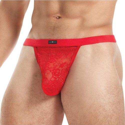 Lace King Lace G-String - Red - Medium/Small