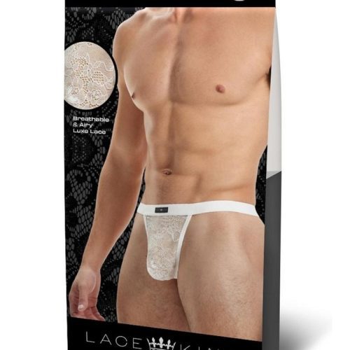 Lace King Lace G-String - White - Medium/Small