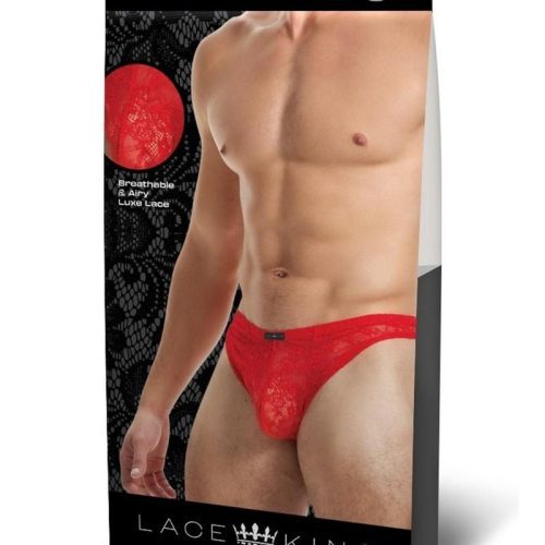 Lace King Lace Thong - Medlum - Red - Large/Medium